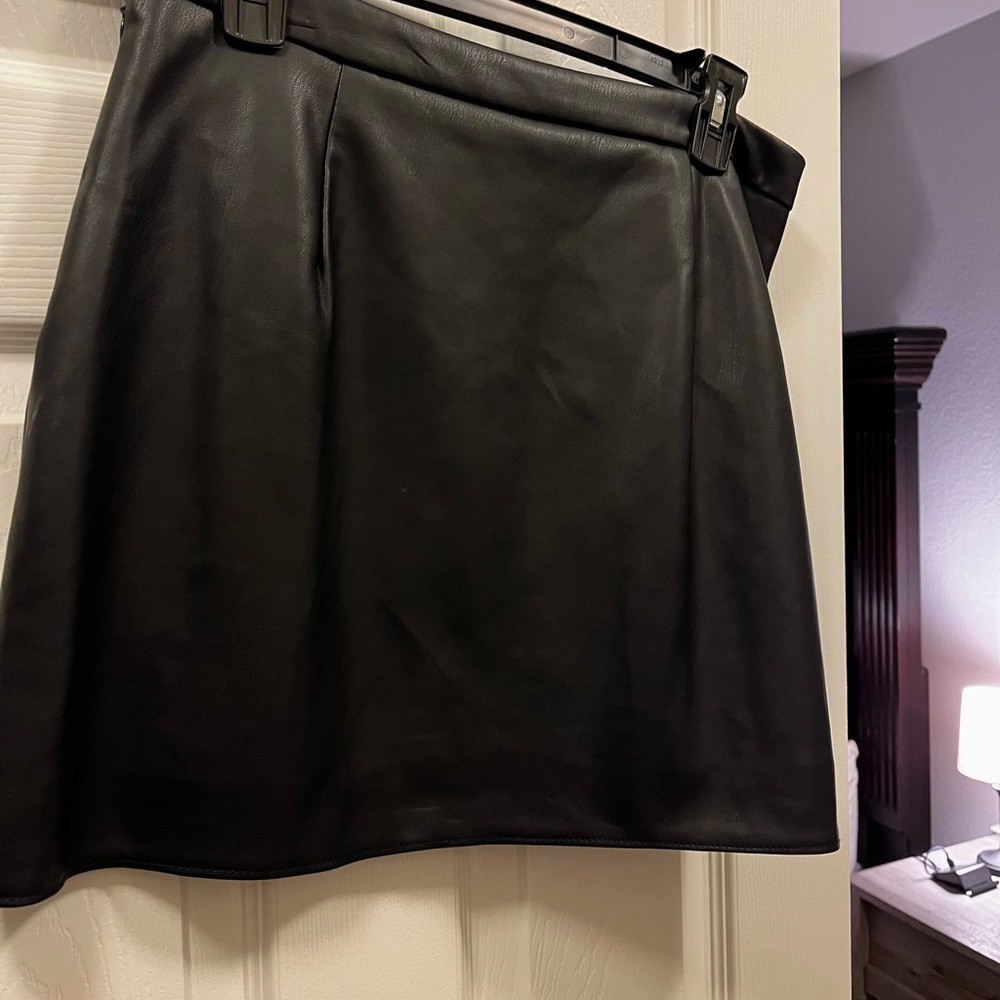 Black Vegan Leather skirt